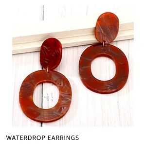 Boho acrylic tortoise shell resin earrings..NWT